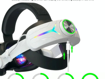 Foldable Rgb Headset for Meta Quest 3 - Usb Rechargeable - Black