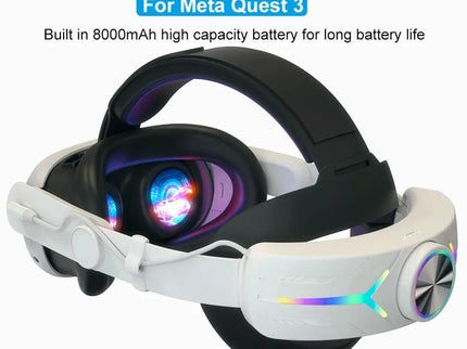 Foldable Rgb Headset for Meta Quest 3 - Usb Rechargeable - Black