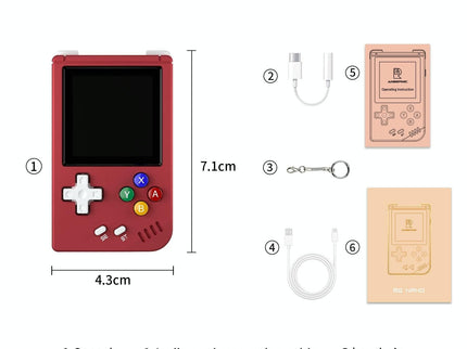 Retro Game Console - 128G 5000 Games 1.54 Ips Linux - Red - 128G 5000 Games