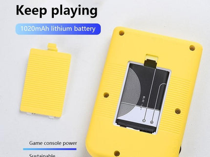 Macaron Mini Handheld Game Console With 800 Built-In Games 3.0 Inch - Yellow