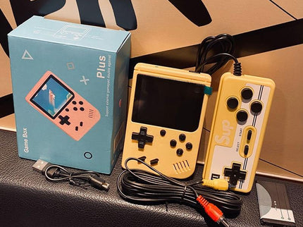 Macaron Mini Handheld Game Console With 800 Built-In Games 3.0 Inch - Yellow