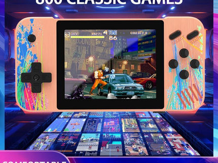 Macaron Handheld Game Console With 3.5 Screen - 800 Built-In Games For Dual Players - Blue