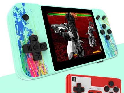 Macaron Handheld Game Console With 3.5 Screen - 800 Built-In Games For Dual Players - Blue