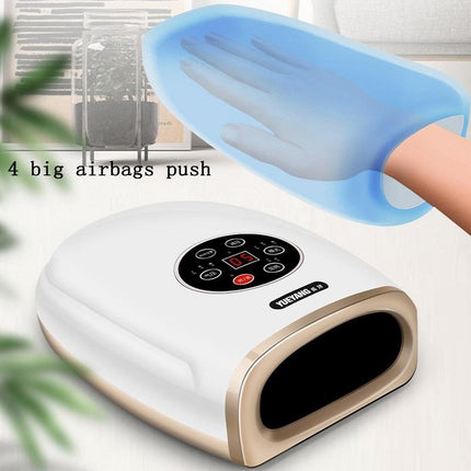 Hand Finger Joint Massager Wrist Palm Physiotherapy Mouse Meridian Acupoint Plug Amber Gold - Pearl Black