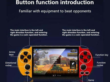 Retro Classic Handheld Game Console With 5.1 Hd Screen & 8G Memory - Supports Mp4 / Ebook - Red
