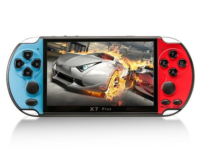 Retro Classic Handheld Game Console With 5.1 Hd Screen & 8G Memory - Supports Mp4 / Ebook - Blue + Red