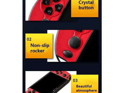Retro Classic Handheld Game Console With 5.1 Hd Screen & 8G Memory - Supports Mp4 / Ebook - Yellow + Red