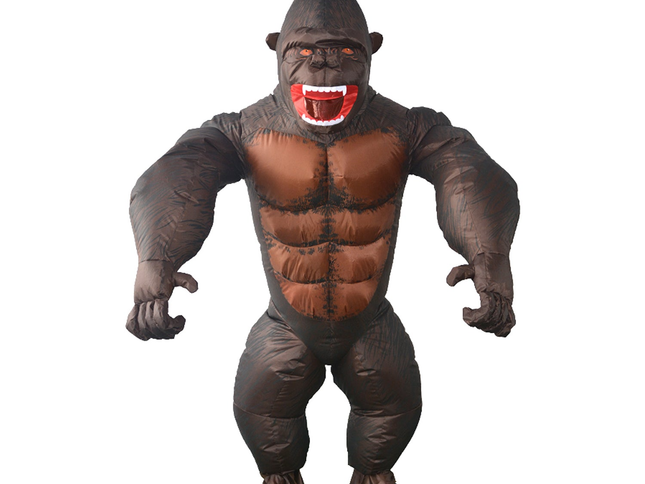 Adult Gorilla Fan Inflatable Halloween Party Costume Suit Monkey Ape King Kong Animal