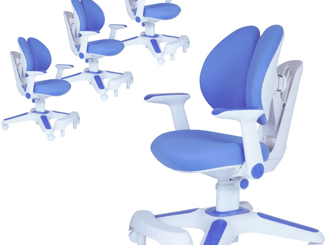 Ergonomic Children Kids Study Chair Set of 4 Height Adjustable - Blue