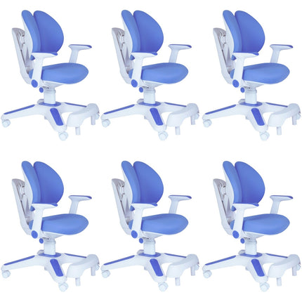 Ergonomic Children Kids Study Chair Set of 6 Height Adjustable - Blue