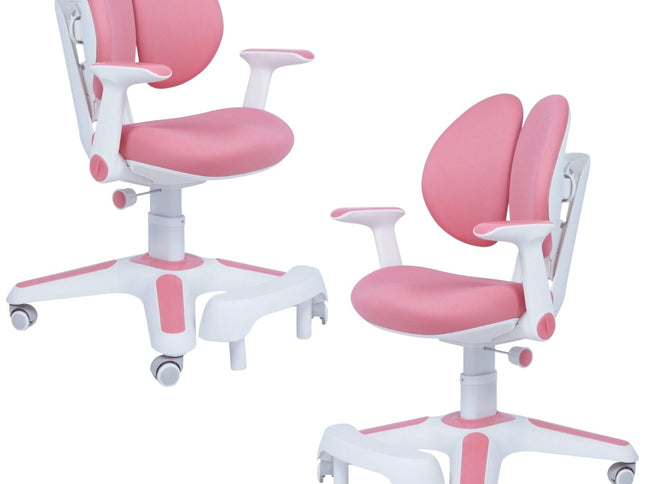 2x Ergonomic Children Kids Study Chairs Height Adjustable - Pink