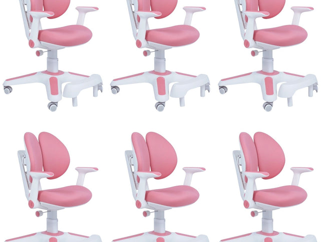 6x Ergonomic Children Kids Study Chairs Height Adjustable - Pink