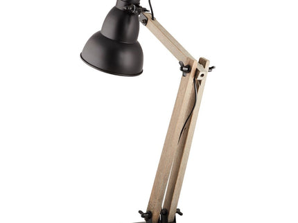 Faroe Scandi Modern Natural Wooden Table Lamp Rustic Retro Designer Light