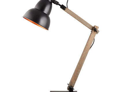 Faroe Scandi Modern Natural Wooden Table Lamp Rustic Retro Designer Light