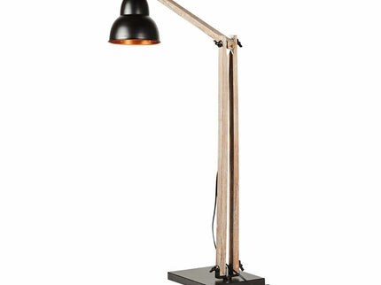 2x Lamps - Faroe Scandi Floor + Table Desk Light Modern Natural Wooden Retro