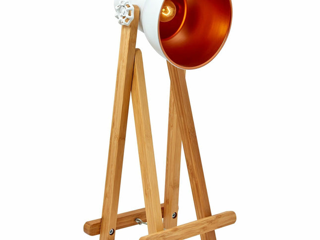 61cm Bamboo Easel Table Lamp Modern Scandi Designer Desk Light Bedroom Office