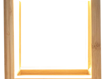 Bamboo Cube LED Lamp Modern Light Minimalistic Scandi - Natural
