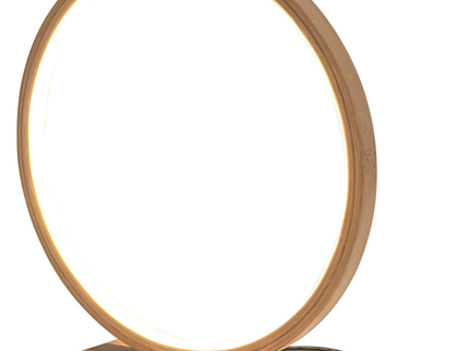 Bamboo Single Ring LED Lamp Light Modern Scandi Minimalistic - Natural