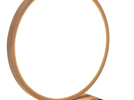 Bamboo Single Ring LED Lamp Light Modern Scandi Minimalistic - Natural