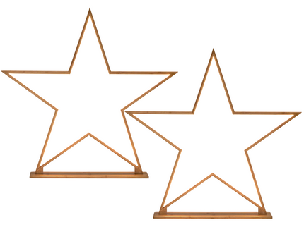 2x Large Bamboo Star w/ LED Strip Table Lamp Light Modern Minimalist Decor - Natural