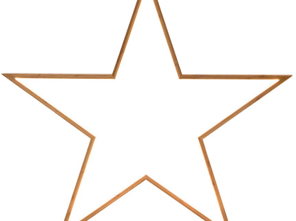 2x Large Bamboo Star w/ LED Strip Table Lamp Light Modern Minimalist Decor - Natural