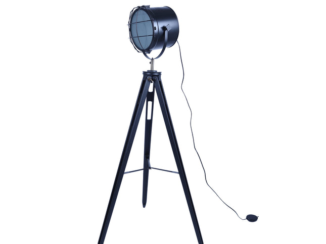 158cm Nautical Tripod Floor Lamp w Matte Black Lamp Head Searchlight Spot Light