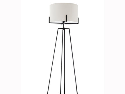 Modern Dimmable Floor Lamp + Table Desk Lamp w/ Linen Shade Scandi - Matte Black