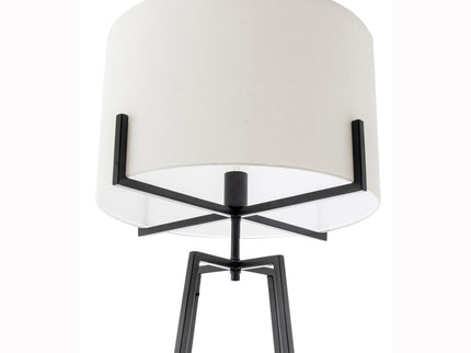 Modern Dimmable Floor Lamp + Table Desk Lamp w/ Linen Shade Scandi - Matte Black