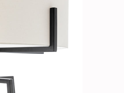 Modern Dimmable Floor Lamp + Table Desk Lamp w/ Linen Shade Scandi - Matte Black