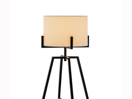Modern Dimmable Floor Lamp + Table Desk Lamp w/ Linen Shade Scandi - Matte Black