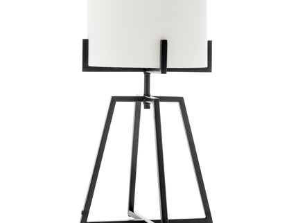 Modern Dimmable Floor Lamp + Table Desk Lamp w/ Linen Shade Scandi - Matte Black