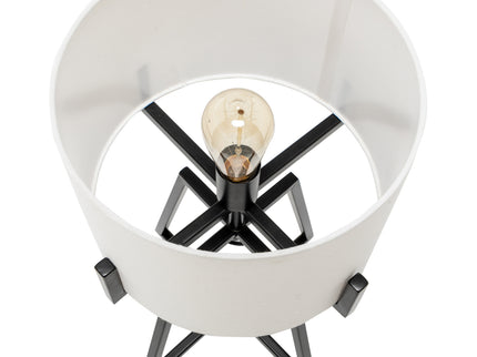 Modern Dimmable Floor Lamp + Table Desk Lamp w/ Linen Shade Scandi - Matte Black