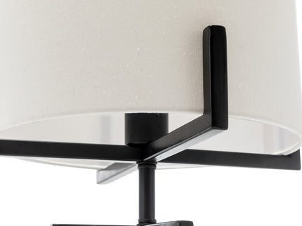 Modern Dimmable Floor Lamp + Table Desk Lamp w/ Linen Shade Scandi - Matte Black