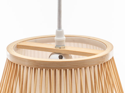 Natural Woven Bamboo Empire Pendant Lamp Hanging Light Bell Shade Boho Tropical
