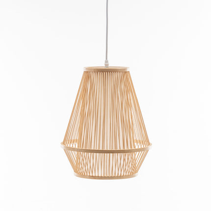 Natural Woven Bamboo Empire Pendant Lamp Hanging Light Bell Shade Boho Tropical