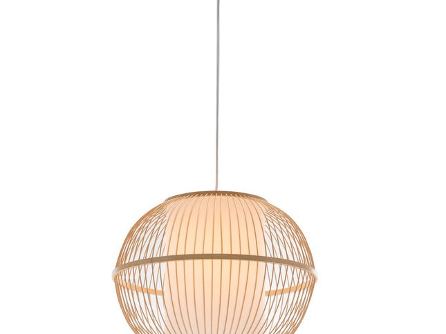 Natural Woven Bamboo Sphere Pendant Lamp Hanging Light Bell Shade Boho Tropical