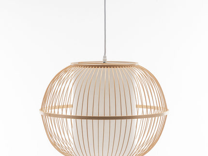 Natural Woven Bamboo Sphere Pendant Lamp Hanging Light Bell Shade Boho Tropical
