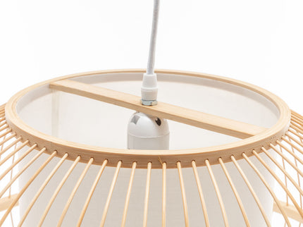 Natural Woven Bamboo Sphere Pendant Lamp Hanging Light Bell Shade Boho Tropical