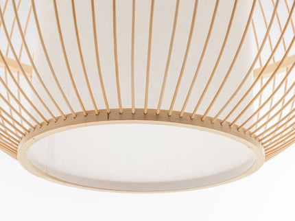 Natural Woven Bamboo Sphere Pendant Lamp Hanging Light Bell Shade Boho Tropical