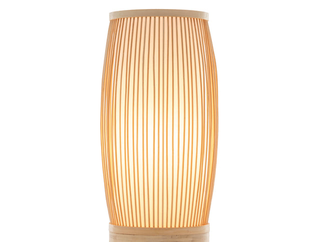 Natural Woven Bamboo Cylinder Table Lamp Light Shade Boho Tropical Coastal