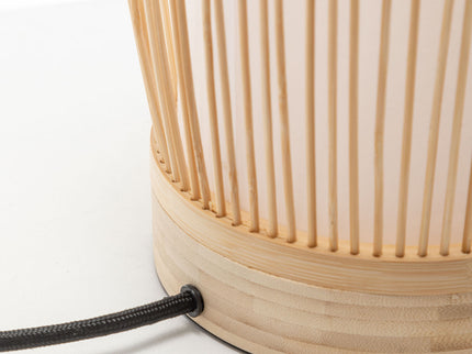 Natural Woven Bamboo Cylinder Table Lamp Light Shade Boho Tropical Coastal