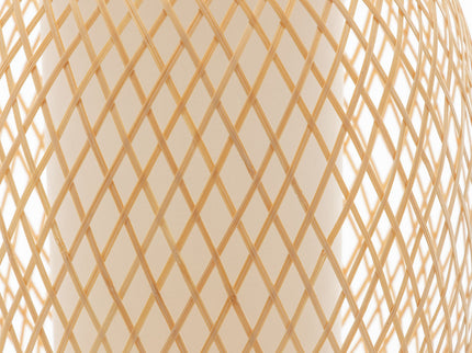 Natural Woven Bamboo Oval Table Lamp Light Shade Boho Tropical Coastal