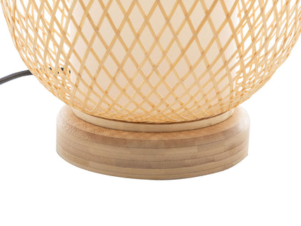 Natural Woven Bamboo Oval Table Lamp Light Shade Boho Tropical Coastal