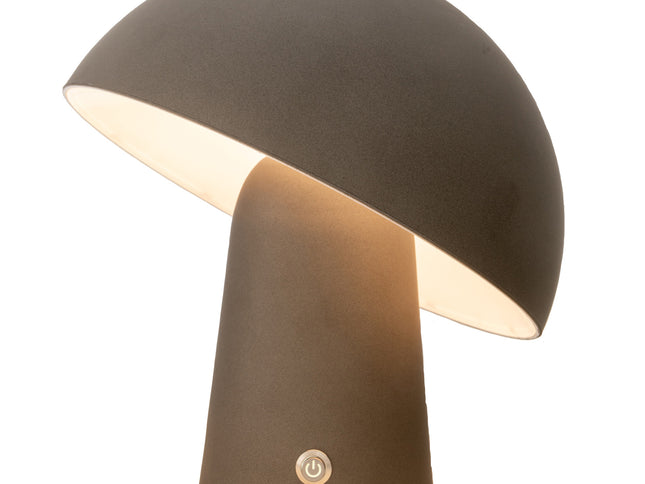 LED Cordless Mushroom USB Rechargeable Table Lamp Dimming Night Light - Steel Grey