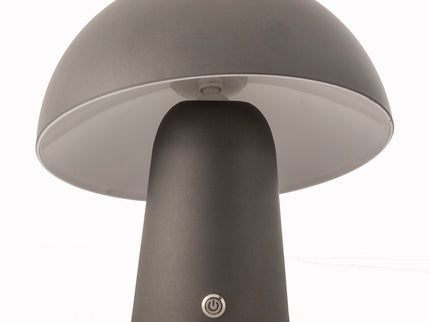 LED Cordless Mushroom USB Rechargeable Table Lamp Dimming Night Light - Steel Grey