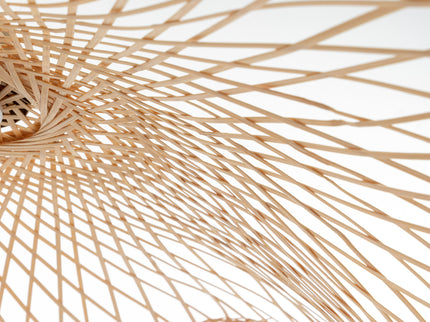 Sophia Natural Hand-Woven Bamboo Wave Pendant Lamp - Small