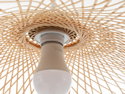 Sophia Natural Hand-Woven Bamboo Wave Pendant Lamp - Small