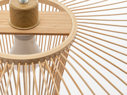 Elysian Breeze Natural Hand-Woven Bamboo Wide Brim Pendant Lamp