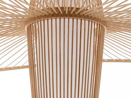 Elysian Breeze Double Natural Hand-Woven Bamboo Double Wide Pendant Lamp Light
