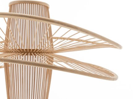 Elysian Breeze Double Natural Hand-Woven Bamboo Double Wide Pendant Lamp Light